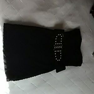 Cute Black strapless short dress